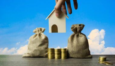 Saving money, home loan, mortgage, a property investment for future concept
